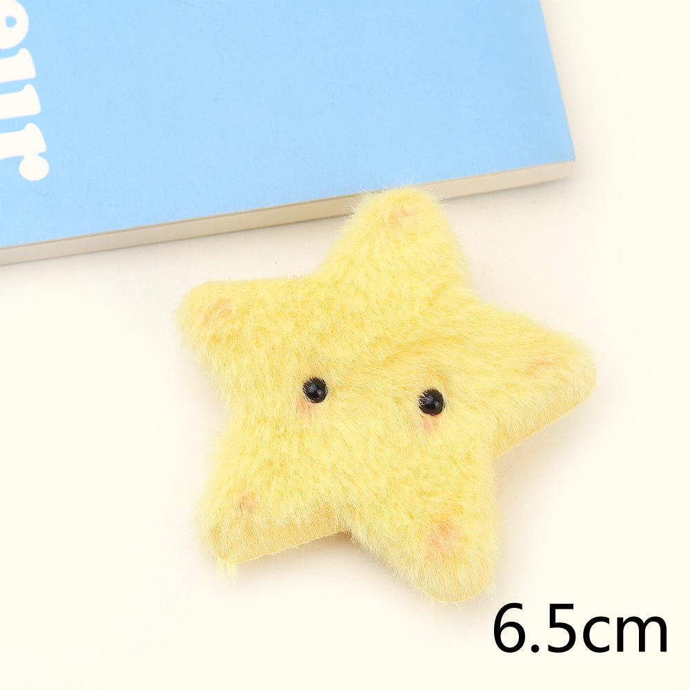 

Fluffy Yellow Star Hair Clip with Heart Design for Cute Updos and Bangs