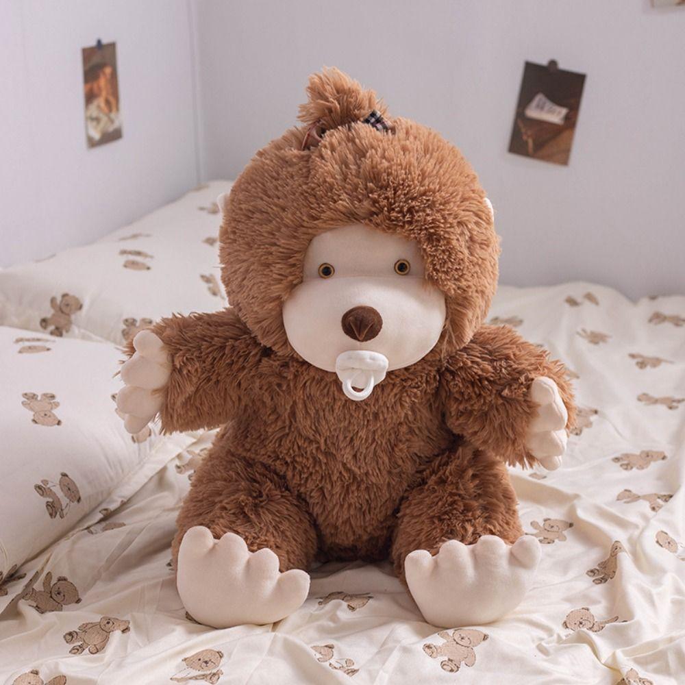 Soft Pacifier Monkey Plush Toy Fluffy Animal Monkey Doll Comfortable Monkey Stuffed Doll  Children