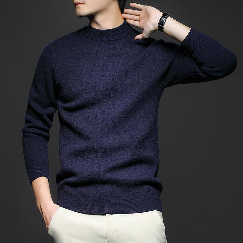 Herren Kaschmirpullover Halber Rollkragen Herrenpullover Strickpullover für Herren Slim Strickwaren Herrenpullover