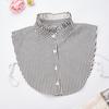 Women's Detachable False Collar Insert Elegant Striped Lapel Faux Half Shirt Blouse Collar Top for Sweater and Dresses