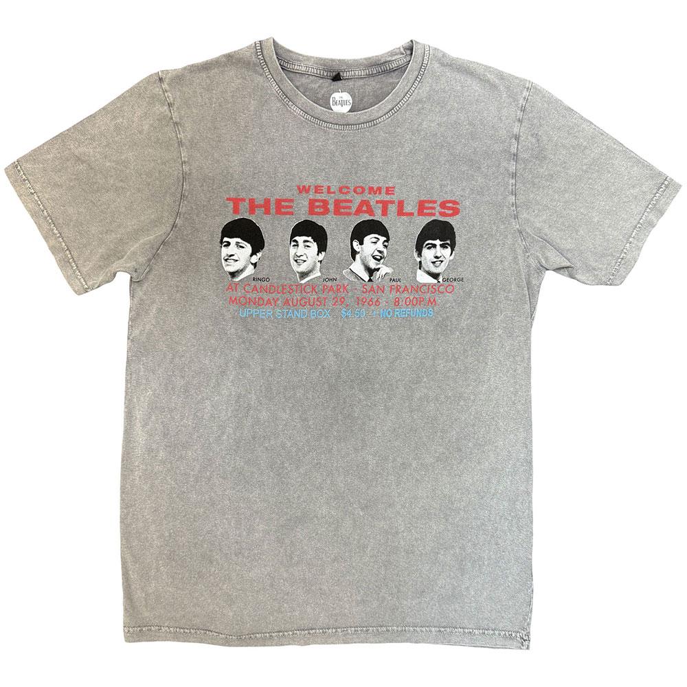The Beatles Unisex Adult Candlestick Park Heads Stone Wash T-Shirt