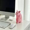 Cute Resin Pink Pig Sitting On Toilet Figurine Adorable Funny Design For Bathroom Bedroom Desktop Home Decor Gift For Pig Lovers