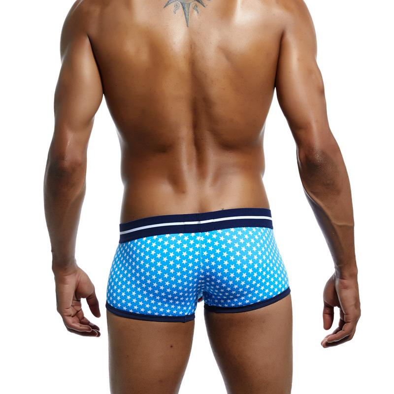 Boxer Jockmail Star Print Low-rise Cotton Breathable Sports Men's Underwear