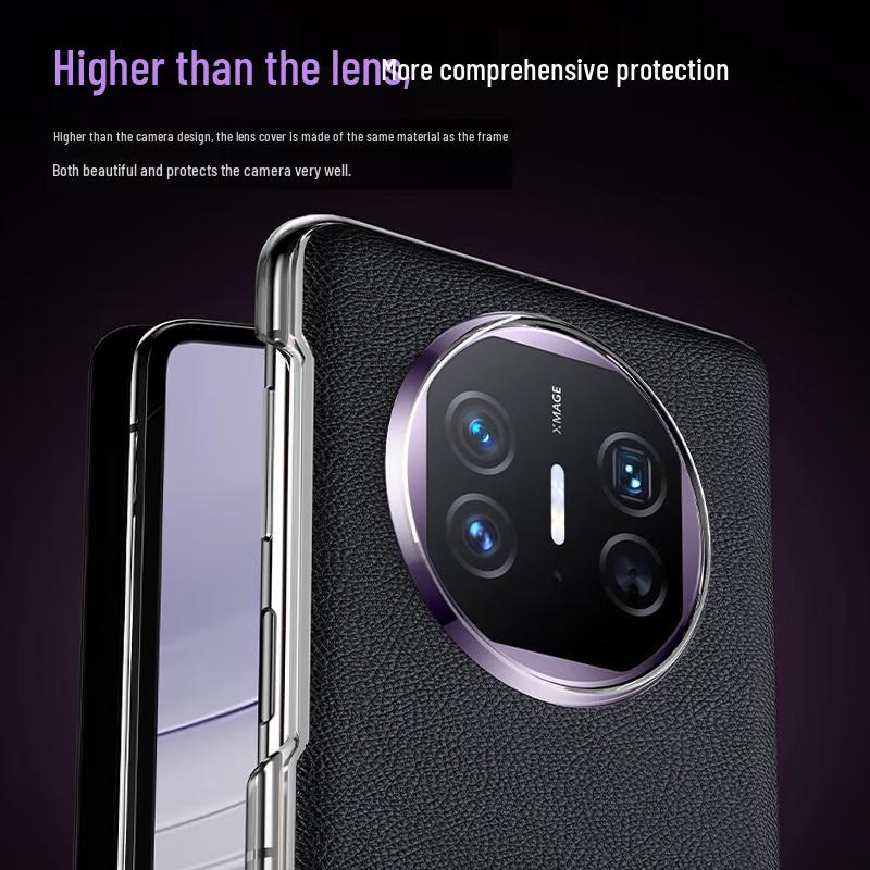 Ekakashop Genuine Leather Flip Case for Huawei Mate X Series Folding Phones
