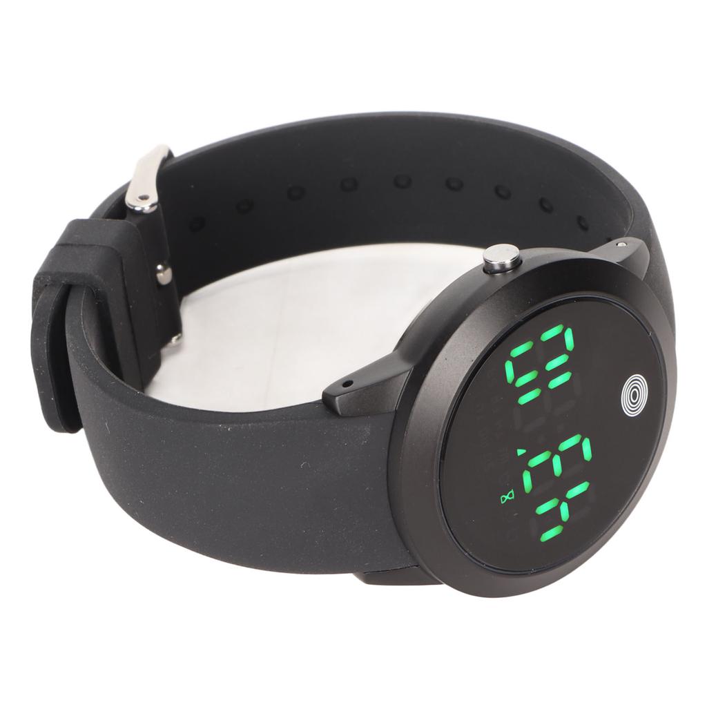 Digital Waterproof Watch Multifunctional Stylish Color Touch Screen Countdown Timer 12 24 Hours Sports Watch Black