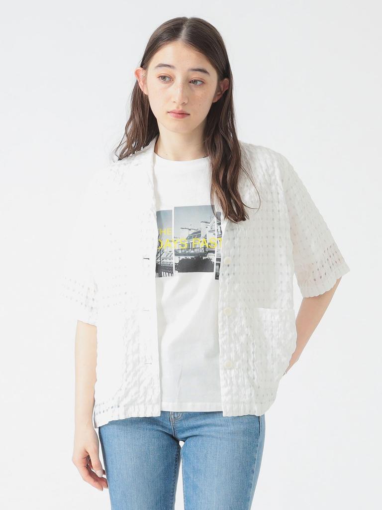 LIFE STORE by BEAMS Sheer Check Jacket Size S BMING (Sizes S-M) Women's White,