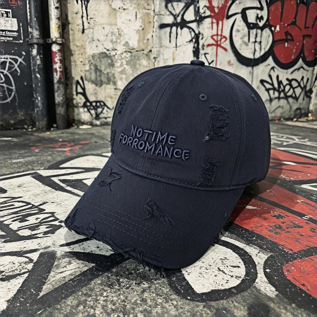 Retro Worn-Out Style Baseball Cap "No Time For Romance" Embroidered Dad Hat Trendy Casual Streetwear Sun Hat Suitable For Both M