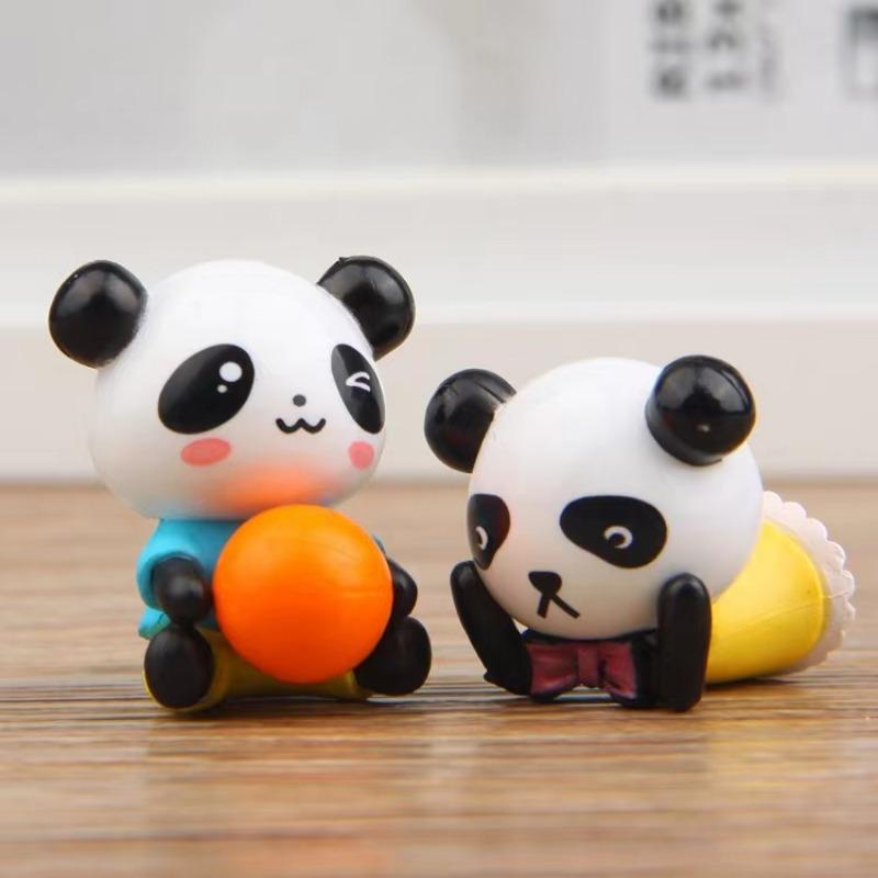 4Pcs/Set Anime Panda Doll Cartoon Action Toy Figures 2-4cm