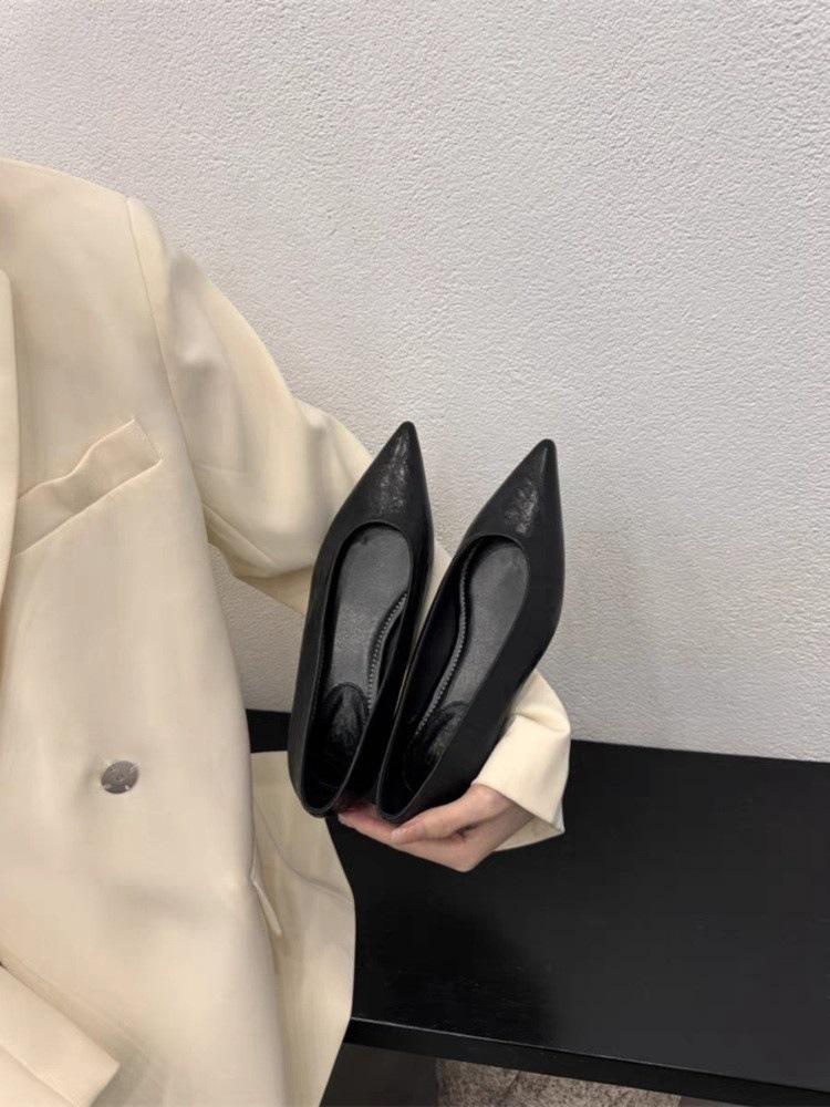 Fashion Spring Design Retro Woman Shoes Pointed Toe Commuting Flat Shoes Elegant Party Female Dress Shoes Zapatos De Mujer