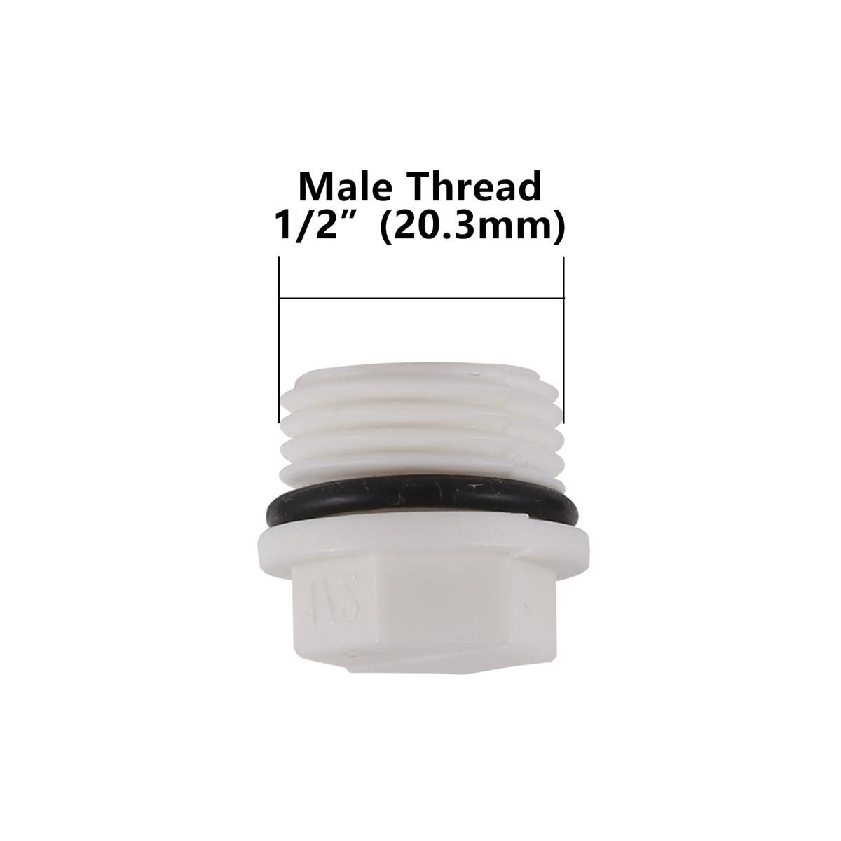 

20Pcs PPR End Plugs 1/2 3/4 1 Female and Male Thread Plug Caps with Sealing Rings Garden Irrigation Water Stop Fittings