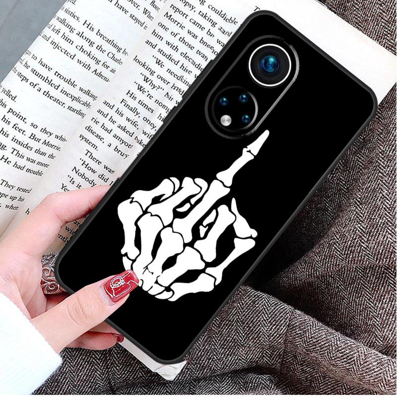 Skeleton Middle Finger Case For Honor Magic 8 7 6 Pro Honor X9d X9c X9b X9a X8b X8c Win 50 70 90 200 400 Lite Cover