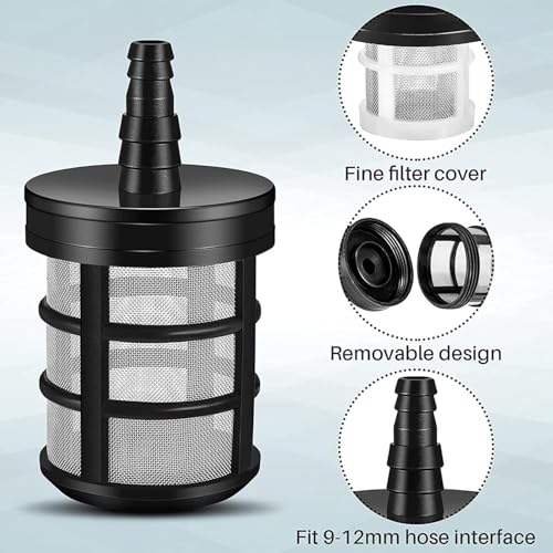 YUET 15M Pine Suction Hose with Quick Coupling and Filter for Kärcher K2, K3, K4, K5, K6, K7 Series and Bosch AQT Series Pressure Washers, PVC 3-Ply H