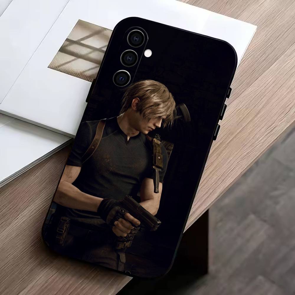 Leon-S Resident Evil 4 Agent  Phone Case Black Silicone Soft For Samsung Galaxy A73,A72,A71,A70,A53,A52,A51