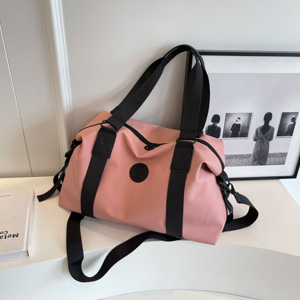 

Fashion Womens Travel Tote Bags Solid Color Sport Gym Bags Business Travel Bag for Men Women чорний