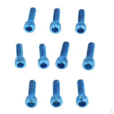 Viti a testa esagonale in alluminio con passo M6 x 20 mm, 10 viti blu