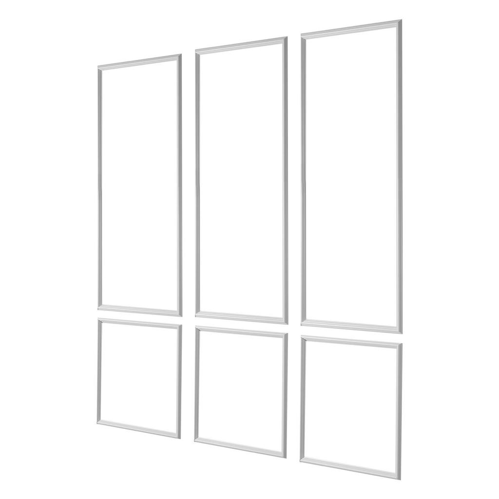 Wall Molding 3 Pack, Wainscoting Panels Kit, Lightweight Paintable Polystyrene, Easy To Install, Waterproof Accent Wide Profile Trim for Interior