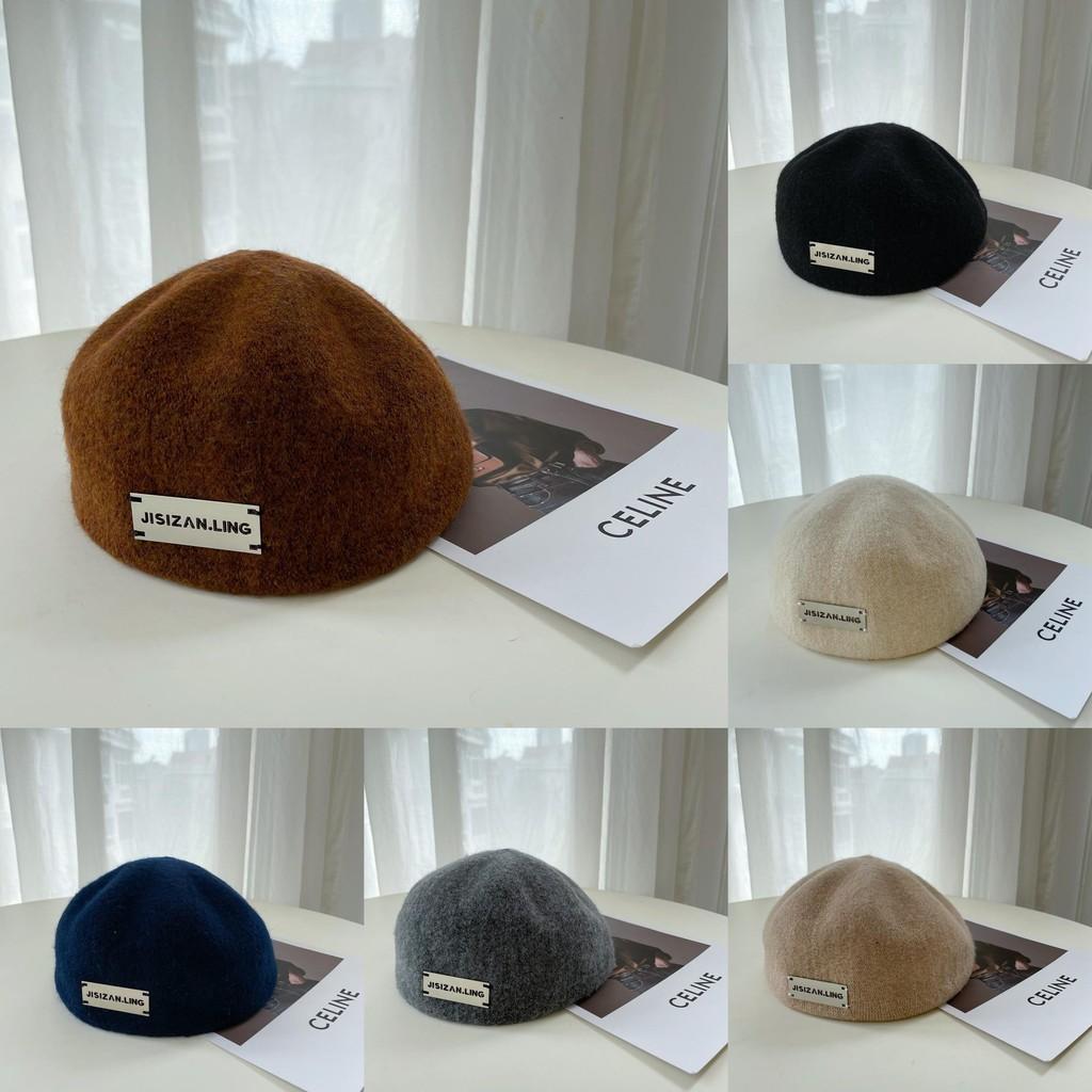 Winter Color Solid Beret Hat For Women With Classic Design Thickened Cap Gift