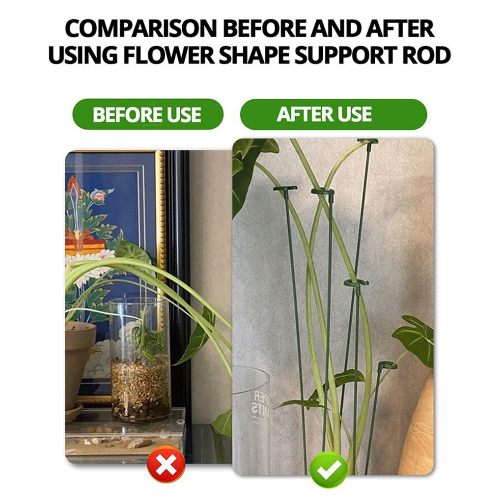 5pcs Plant Support Stakes with Rings Maintain Plant Growth Shape and Keep Upright Suitable for Tomatoes Peony
