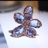 High-End Luxury Women'S Flower Ring, Real Gold Color Retention, Exaggerated French Celebrity Ring.