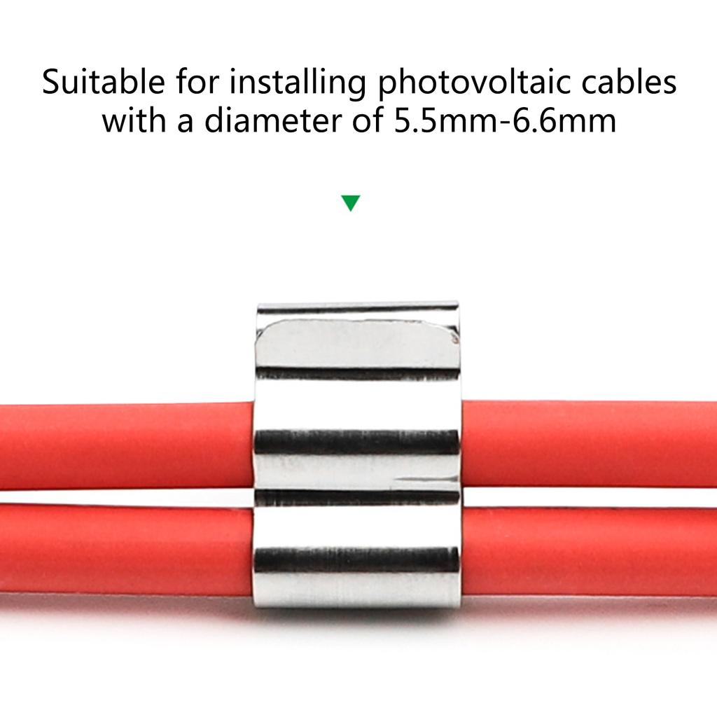 50Pcs Solar Panel Wire Clip Stainless Steel Cable Clips Kit PV Module Wire Management for Solar Application Trailer Boat