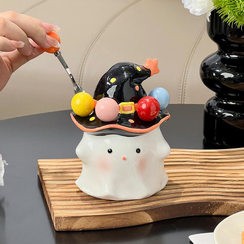 Creativity, Magic Ghost, Fruit Fork, Set, Home Use, Stainless Steel Dessert Fork, Luxury, Storage Can, Fruit Fork Box