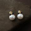 Designer 18k Gold Panda Pearl Stud Earrings: Creative Niche, Luxury Style