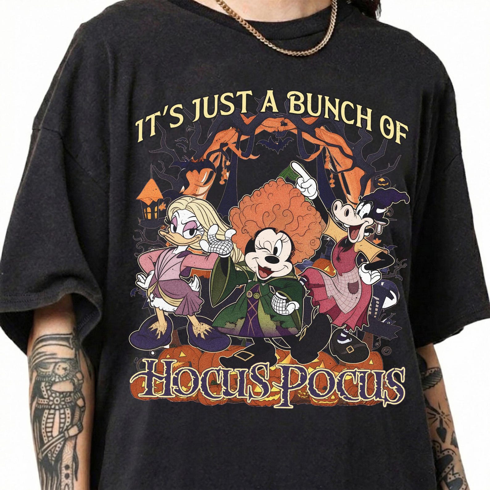 Mickey & Friends Hocus Pocus Shirt, Disney Halloween Spooky Season Tee, Trick Or Treat Party Top S