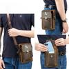 Men's leather casual belt mobile waist bag multifunctional single shoulder crossbody mobile phone bag wear-resistant