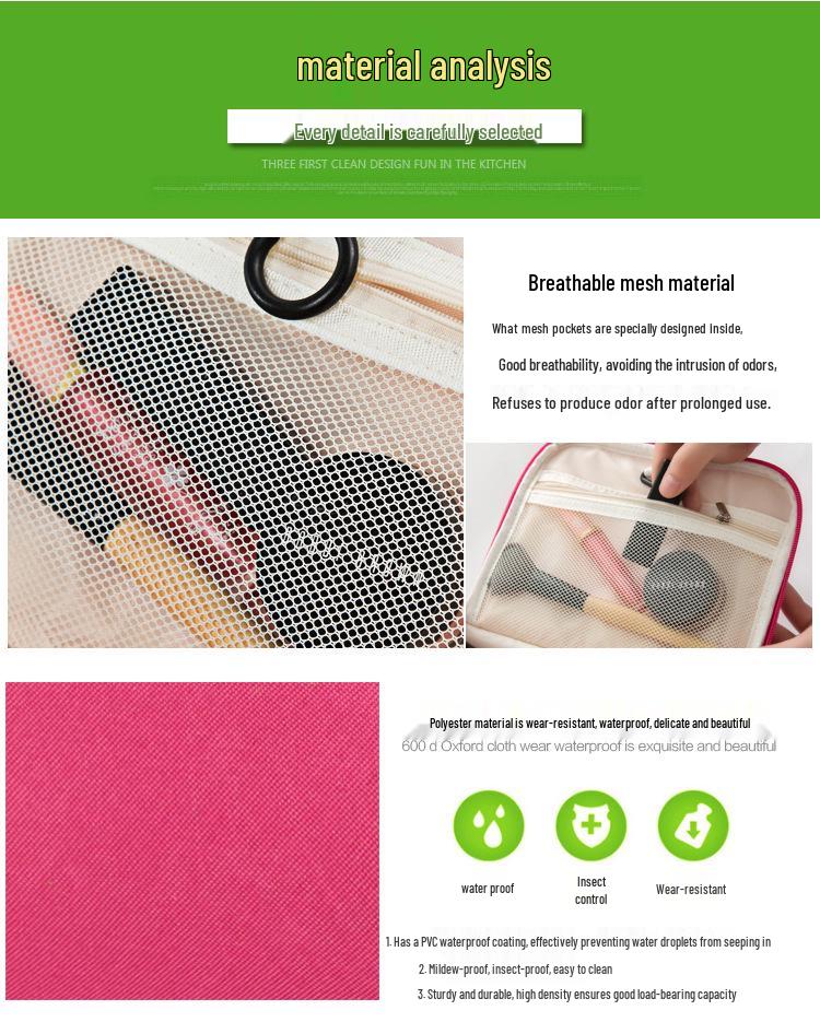 Borsa da toilette Oxford impermeabile di grande capacità con gancio