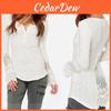 T-shirt da Donna Elegante con Lavorazione a Pizzo, Vestibilità Aderente, Manica Lunga, Top in Cotone