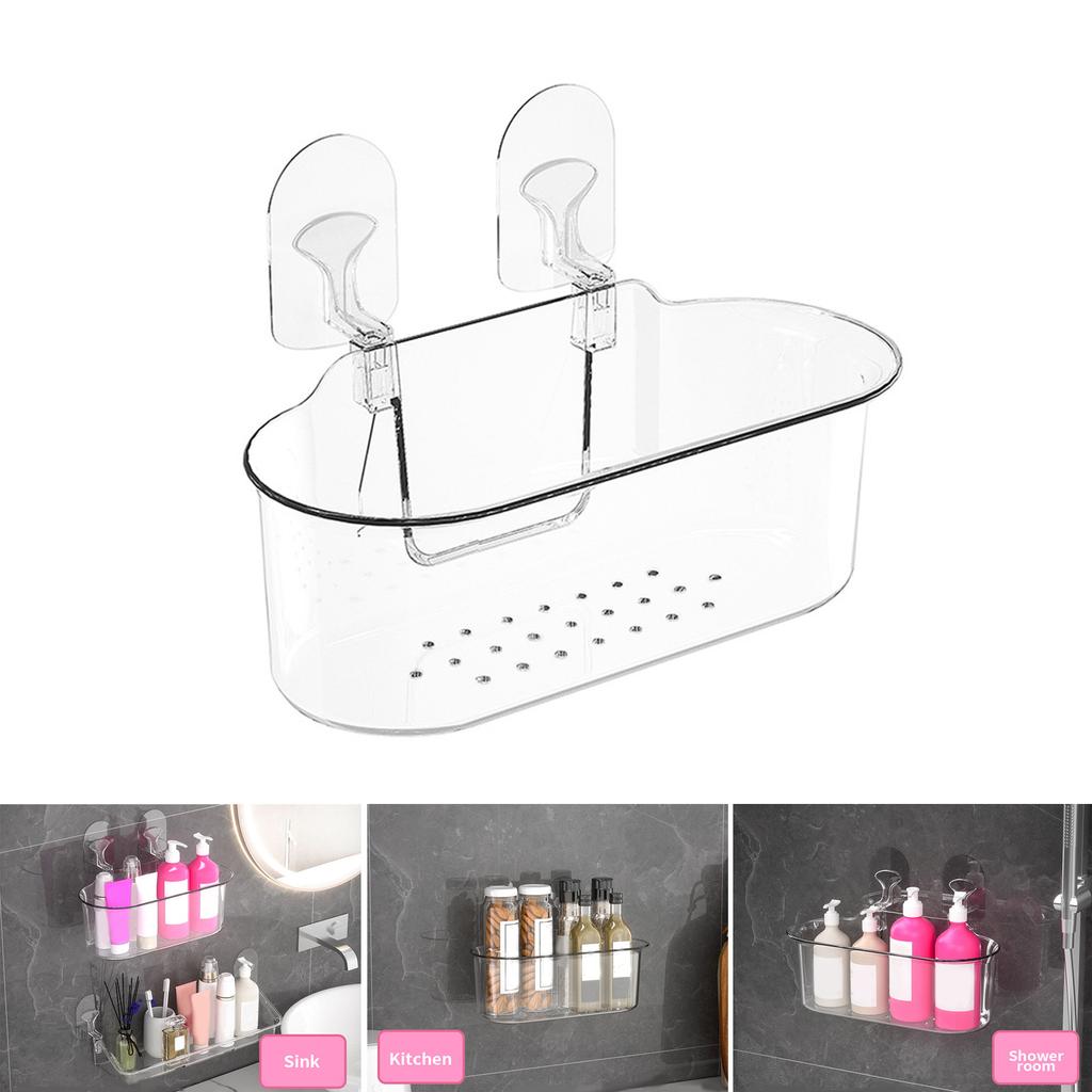 Space Saving Shower Storage No Drill & Adhesive Needed Versatile Bathroom Solution Convenient Rack for Small Areas