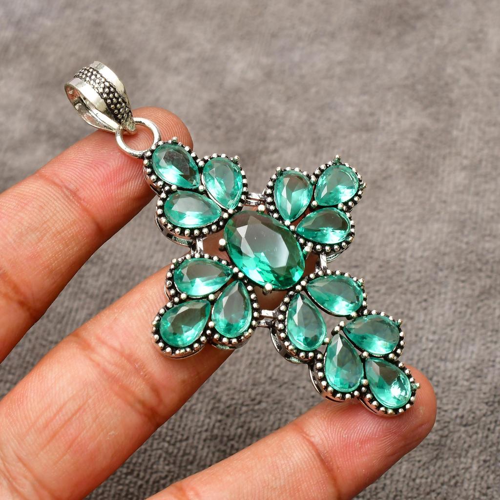 Awesome Paraiba Tourmaline Gemstone Pendant: 925 Sterling Silver Handmade Pendant Necklace Jewelry
