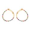 Multicolor Rainbow Cubic Zirconia Temperament Fashion Woman Thin Endless Hoop Earrings 18K Gold Plated Jewelry Valentine's Gift