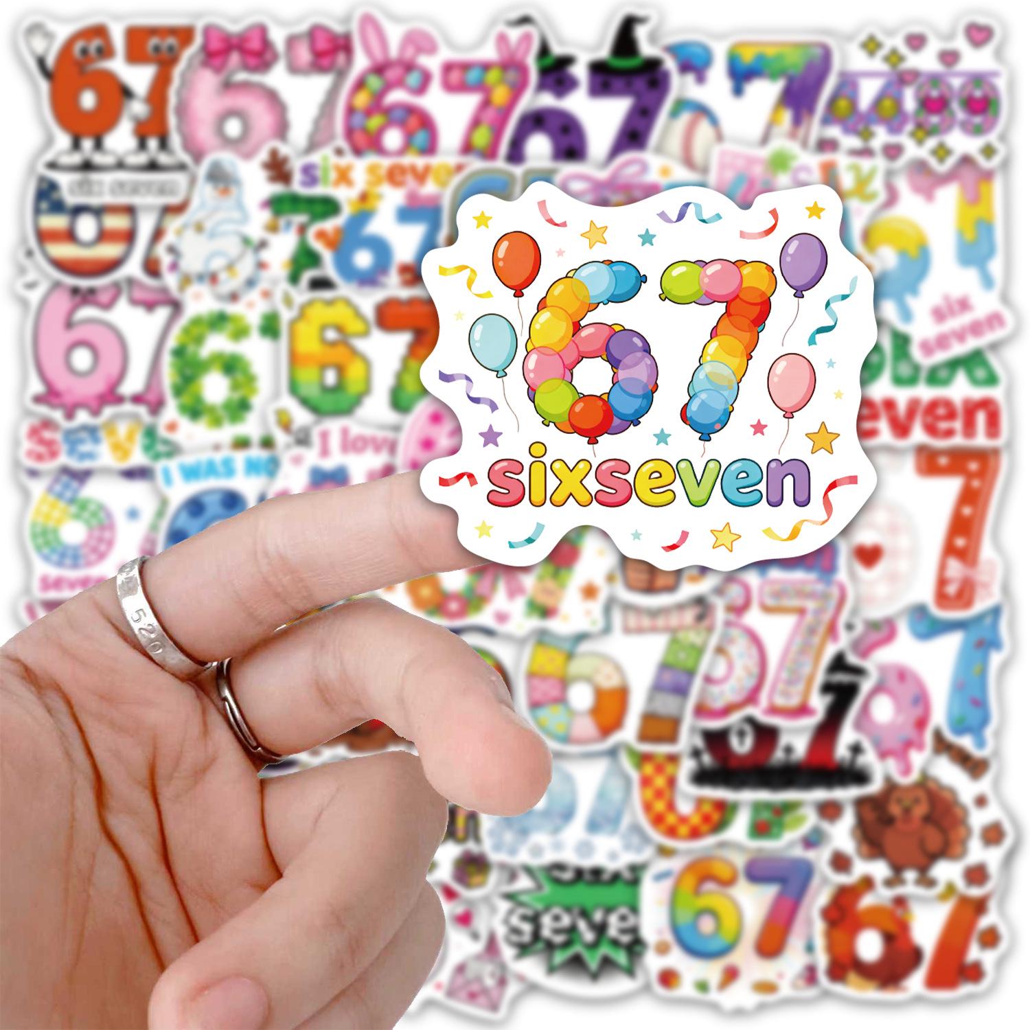 50-Set US Internet Celebrity Number Stickers: Perfect for Bottles, Phone Cases, Notebooks, & Planners.