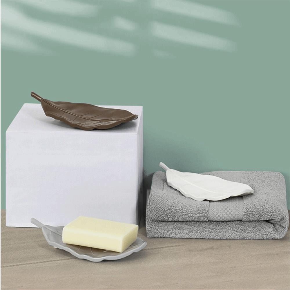 Leaf Shape Soap Dish Durable Storage Rack Creative Soap Box Bathroom Kitchen Sink Organizer
