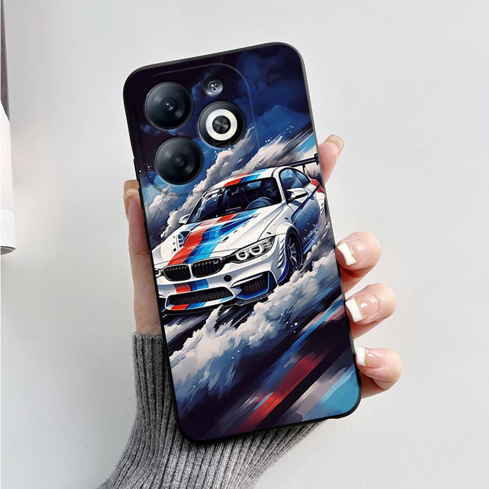 Case For Infinix Smart 8 Back Cover Black Silicon Soft TPU Marble Cover For Infinix Smart 8 X6525 Funda Smart8 Phone Cases Coque