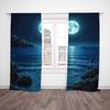Dreamy Moonlight Seascape Curtains Polyester Home Decor Window Drapes Blackout Set Of 2 Made With Rod Pocket