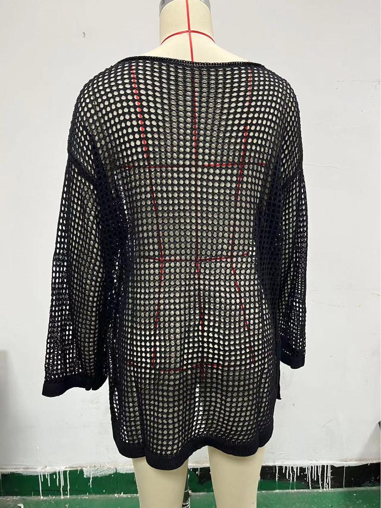 Sommer Damen Mesh Strick Bikini Cover-up Cardigan: Europäischer und amerikanischer Stil