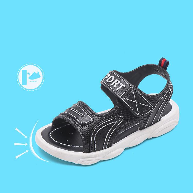 Leichte Sommersandalen für Kinder, weiche Sohle, einzelne Outdoor-Sandalen, rutschfeste, vielseitige flache Jungen-Sandalen