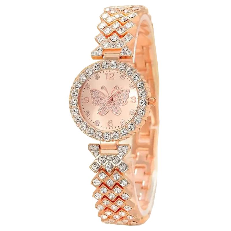 New Women's Watches Butterfly Pattern Watch Rhinestones Light Luxury Women Quartz Watch Casual Bracelet Watches Relogio Feminino