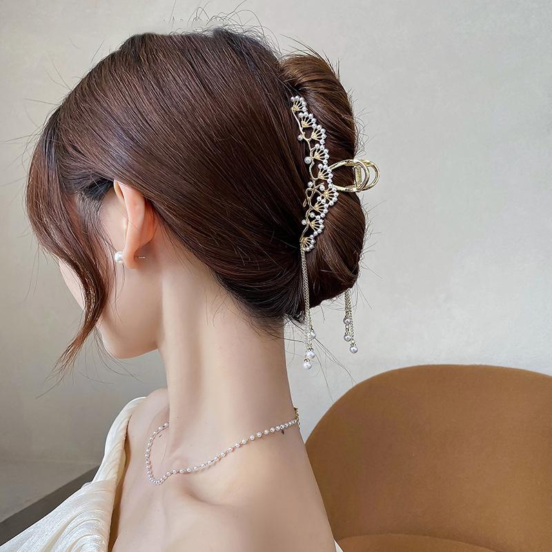 Pearl Tassel Hair Clip Starfish Hairpin Hair Claw  Shark Clip Jewelry