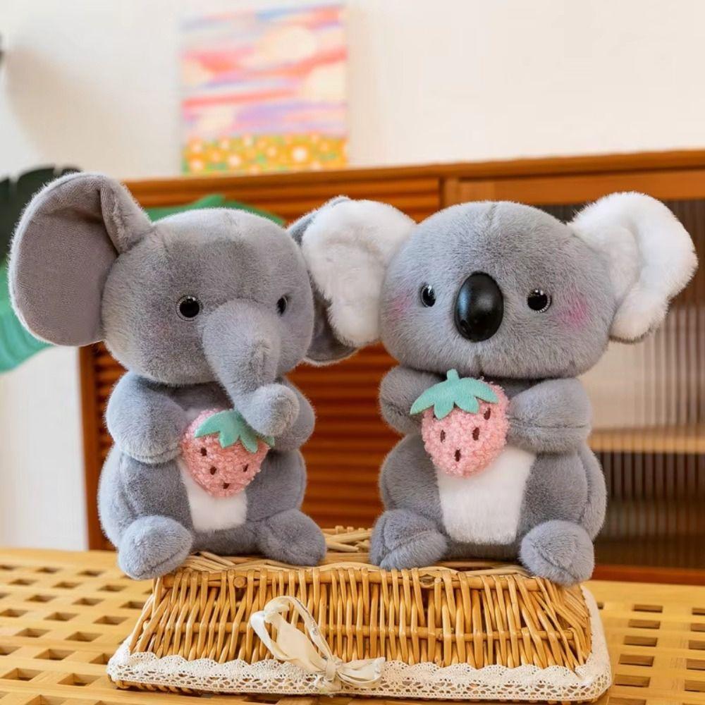 

Fluffy Koala Plush Doll Cartoon Animal Plush Toy Elephant Plush Toy Kids Holiday Gifts Gray elephant