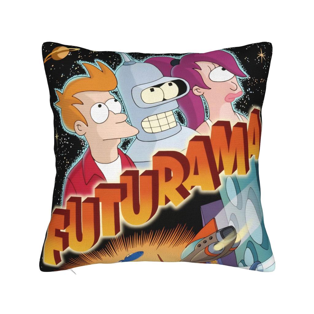 Futuramas Cartoon Comic Pillowcases Merch Soft Cushion Cover Gift  Pillow Case Cover Living Room Multiple Sizes