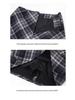 Women's Gray Plaid A-Line Woolen Mini Skirt - High Waist, Slimming, Petite Fit for Autumn/Winter 2026