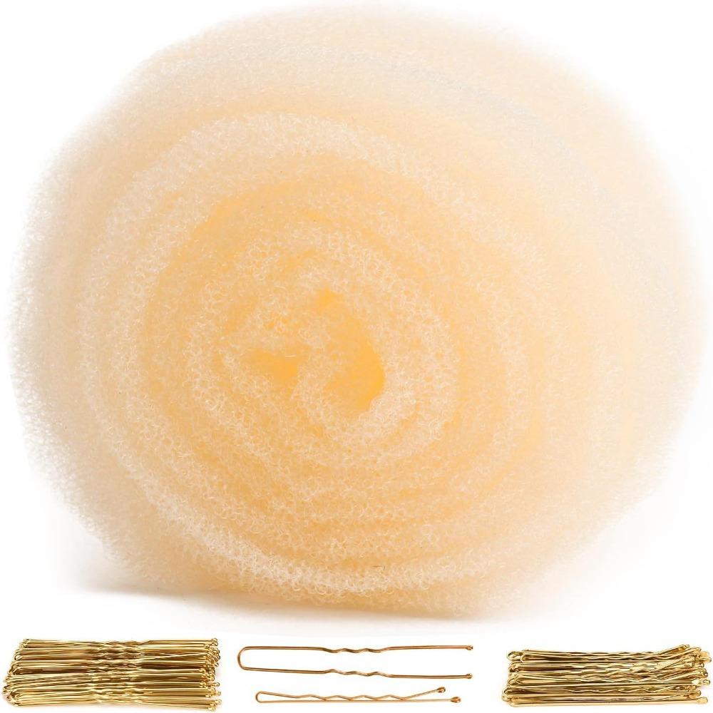 Incremental Hair Volume Sponge with U Shape Hair Clip Volume Enhancer Volume Styling Tool Seamless Invisible Hair Styling Sponge бежевый