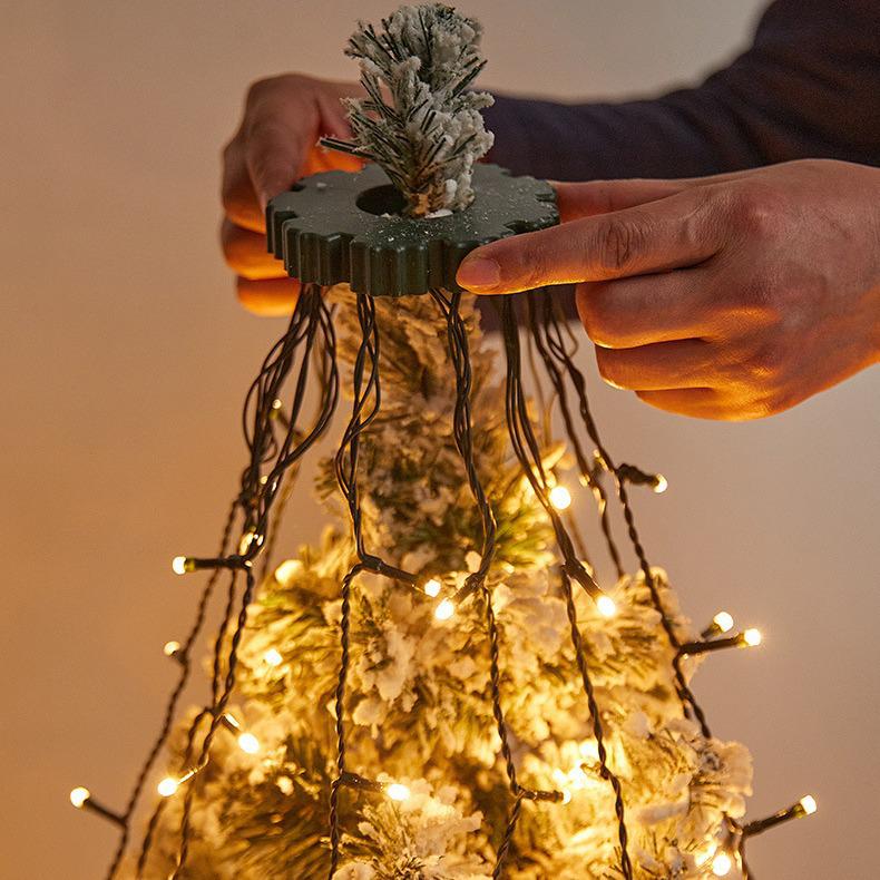 Трансграничное светодиодное украшение на верхушку рождественской елки в виде кольца-водопада - Разноцветные атмосферные огни 1.5m 200 LEDs - USB (with Remote)