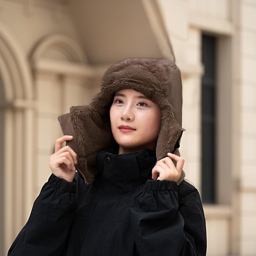 Keep Warm Warm Scarf Face Mask Solid Color Lei Feng Hat Portable 4-in-1 Winter Cycling Hat  Outdoor