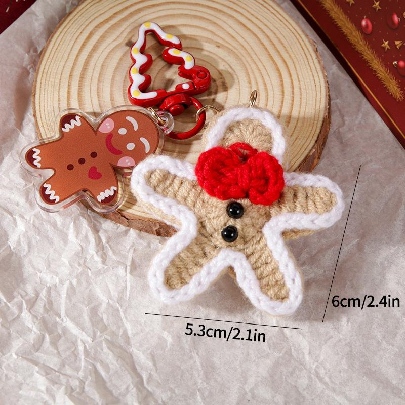 Christmas Decorations Christmas Keychains Handmade Crochet Santa Claus Elk Bag Pendant Keychains Accessories  Latest Year Gifts