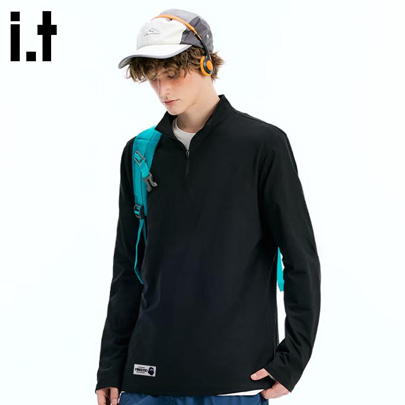 fingercroxxit Unisex Half-Zip Quick-Dry Long Sleeve T-Shirt L