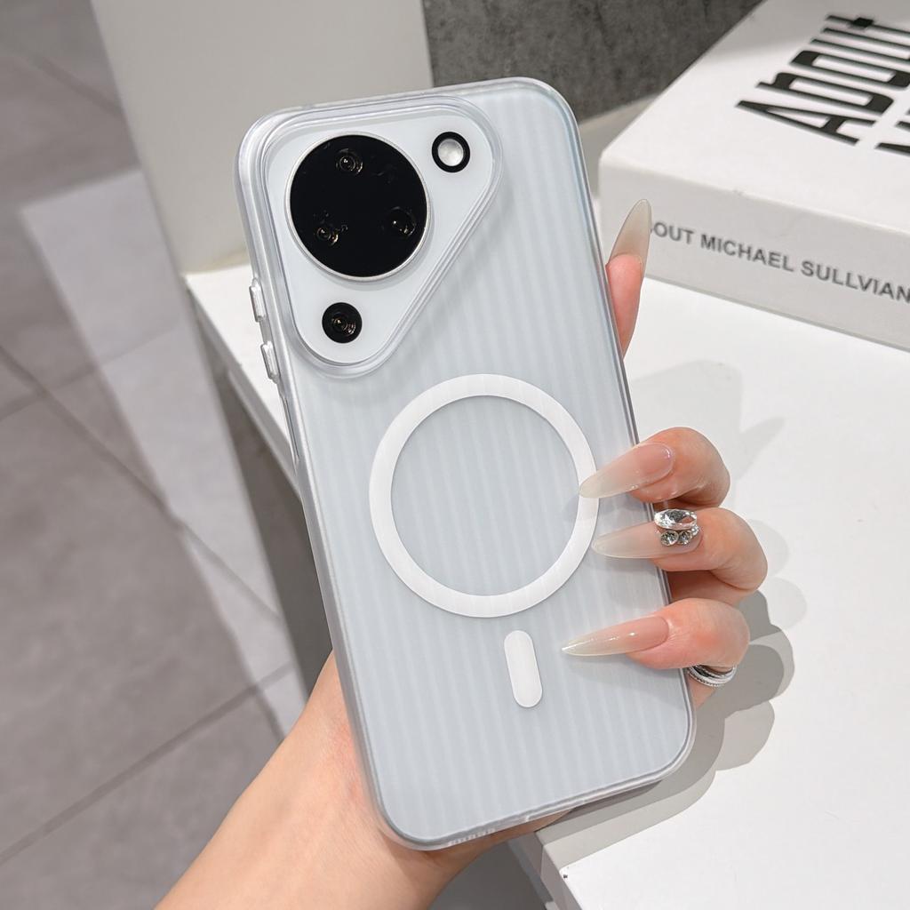 Suitable for Huawei Pura11ProMax Corrugated Ice Mist Magnetic Mobile Phone Case Mate11 Skin Stripe PC Hard Sheath